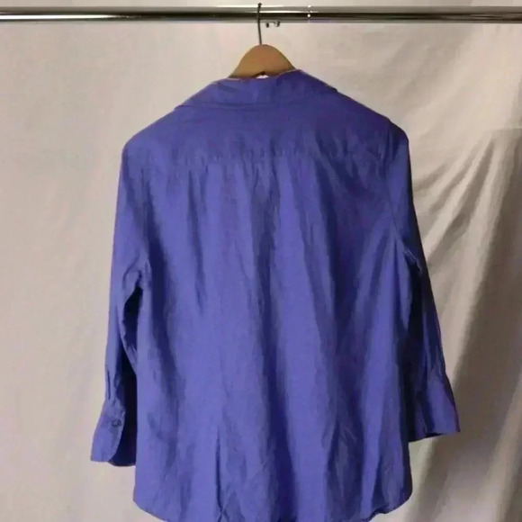 Coldwater Creek button down women's‎ size L blue relaxed blouse long sleeved - Picture 6 of 11